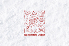 Just One More Chapter Book Lover Line Art Reading Design Product Image 3