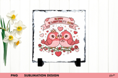Valentine Birds Slate Sublimation, Lovery Birds PNG Product Image 1