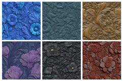 Embossed Floral Seamless Pattern and Digital Paper Product Image 3