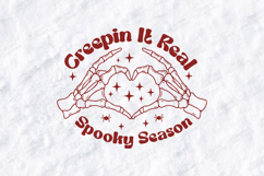 Creepin It Real SVG - Spooky Season Skeleton Heart Cut File Product Image 3