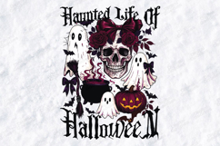 Haunted Life SVG - Gothic Halloween Skull Roses Ghost File Product Image 1