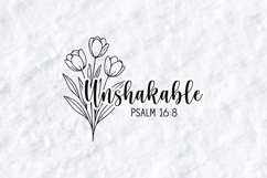 Unshakable Floral Quote SVG Design Christian Art Product Image 1