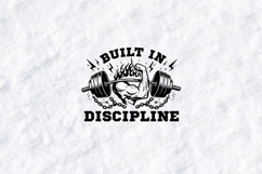 Built In Discipline Gym Fitness Motivational SVG Design Product Image 1