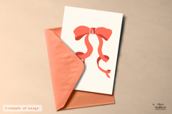 Cute Ribbon Bows Illustration. Coquette Girly Vector Clipart Product Image 3
