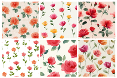 Watercolor Minimal Rose Seamless Pattern and Digital paper Product Image 3
