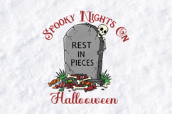 Rest In Pieces SVG - Spooky Nights Halloween Tombstone File Product Image 3
