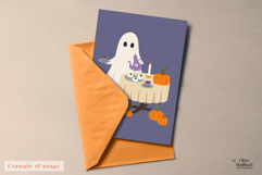 Ghost Tea Party PNG. Spooky Halloween Ghost Clipart Product Image 3