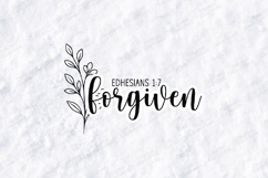 Forgiven Floral Quote SVG Design Christian Art Product Image 1