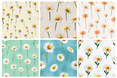 Watercolor Daisy Flower Seamless Pattern and Digital Paper Product Image 3