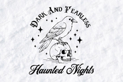 Dark and Fearless SVG - Raven Skull Halloween Haunted Night Product Image 3