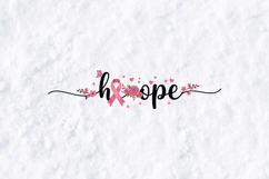 Hope SVG - Breast Cancer Awareness Floral Ribbon Design Product Image 1