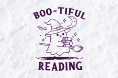 Boo-tiful Reading SVG - Halloween Ghost Witch Book Cut File Product Image 1