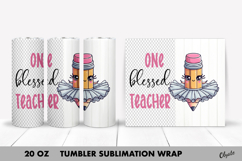 Back to School Tumbler Sublimation. Pencil Tumbler PNG Product Image 1