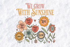 We Grow With Sunshine Retro Boho Floral JPG Digital Art Product Image 3