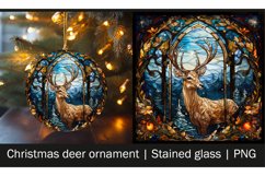 Christmas deer ornament | Stained glass sublimation | PNG Product Image 1