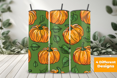Minimal Pumpkins Seamless Pattern Design and Digital Paper Product Image 3