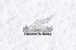 Freedom In Books Minimal Open Book Line Art Design Product Image 3