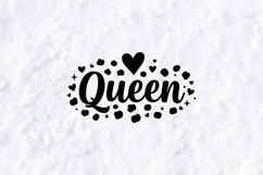 Queen SVG - Trendy Cow Print Pattern Western Heart Design Product Image 3