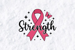 Strength SVG - Breast Cancer Awareness Pink Ribbon Design Product Image 1