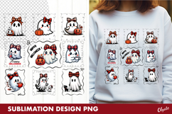 Cute Ghosts Sublimation PNG. Halloween Tshirt Design Product Image 1