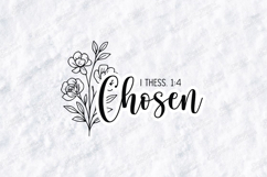 Chosen Floral Quote SVG Design Christian Art Product Image 1