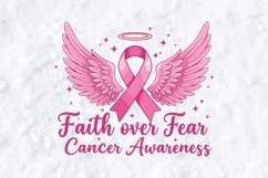 Faith Over Fear SVG - Breast Cancer Awareness Product Image 1