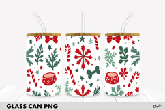 Christmas Dog 16 OZ Glass Can Wrap PNG Product Image 1