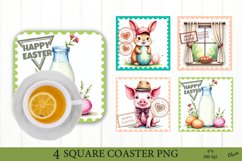 Farmhouse Animal Sublimation. Square Coaster PNG Product Image 1