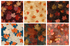 Fall Leaves Grunge Seamless Pattern and Digital Paper Product Image 3