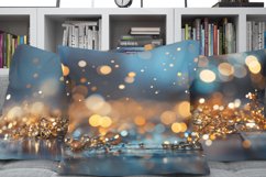 Golden Bokeh in Blue Background Digital Paper Product Image 3