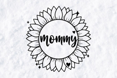 Mommy Sunflower SVG - Cute Floral Motherhood Circle Design Product Image 3