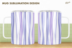 Pastel Colors Mug Sublimation Design, Striped Mug PNG Product Image 1