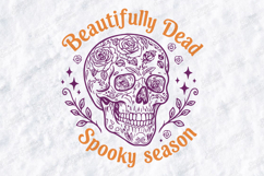 Beautifully Dead SVG - Spooky Season Floral Skull Cut File Product Image 3