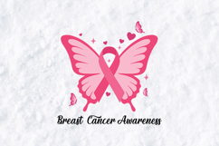 Breast Cancer Awareness SVG - Pink Butterfly Ribbon Design Product Image 3