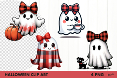 Cute Ghost Clipart PNG. Halloween Clip Art PNG Product Image 1
