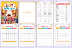 2026 Kids Task &amp; Chore Chart Canva Templates Product Image 2