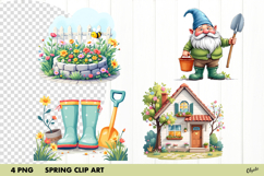 Spring Garden Clipart PNG, Cozy Spring Sublimation Product Image 1