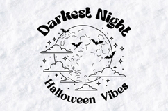 Darkest Night SVG - Halloween Moon Vibes Bat Cut File Product Image 3