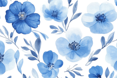 Blue Flowers Background Wallpaper Product Image 1