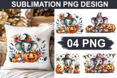 Halloween Elephant - Pillow Sublimation PNG Design Product Image 1