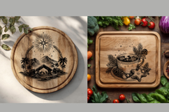Cottagecore Cutting Board 3D Illusion Laser Engraving File, Product Image 4