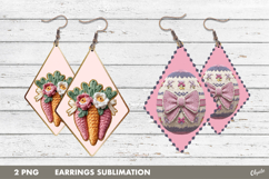 Yarn Easter Earring PNG, Knitting Easter Earring Sublimation Product Image 1