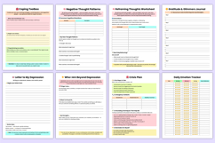 2026 Depression Recovery Workbook Canva Template Product Image 4