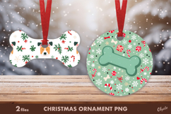 Christmas Dog Ornament Sublimation PNG Product Image 1
