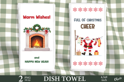 New Year Dish Towel Sublimation PNG, Kitchen Towel PNG Product Image 1