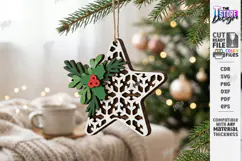 3D Layered Christmas Ornament Laser Cut | Christmas Star Product Image 1