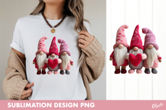 Pink Gnome Sublimation, Valentine Gnome Sublimation Product Image 1