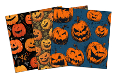 Halloween Scary Pumpkin Seamless Pattern and Digital Paper Product Image 4