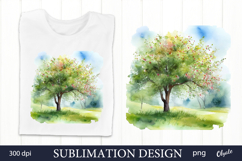 Watercolor Forest Sublimation. Woodland PNG Product Image 1