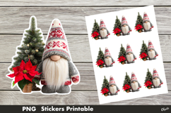 Knitting Gnome Sticker PNG. Christmas Gnome Stickers PNG Product Image 1